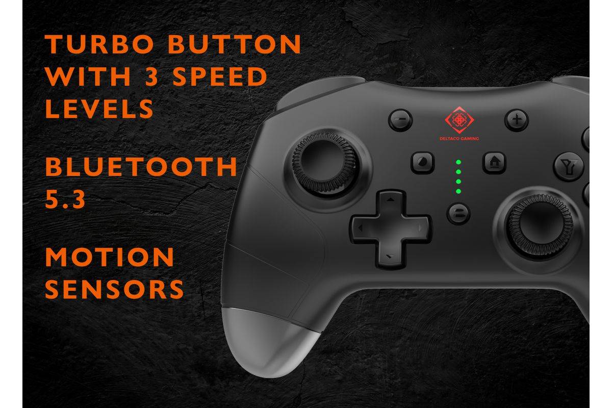 Deltaco Gaming GAM-183 gamecontroller zwart Bluetooth/USB joystick + push lever Nintendo Switch-2