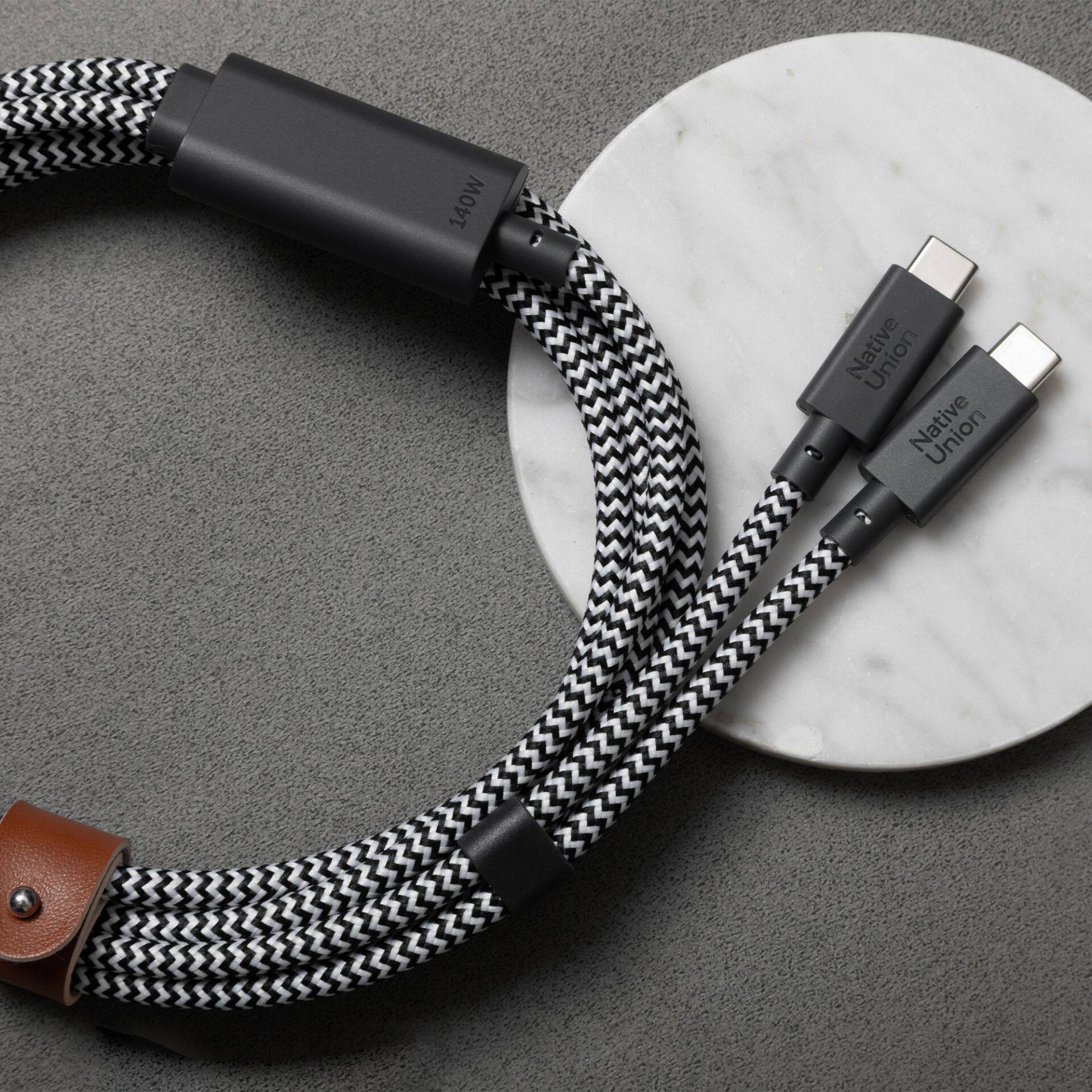 Native Union Belt Cable 140W USB-C naar USB-C 2m Zebra-2
