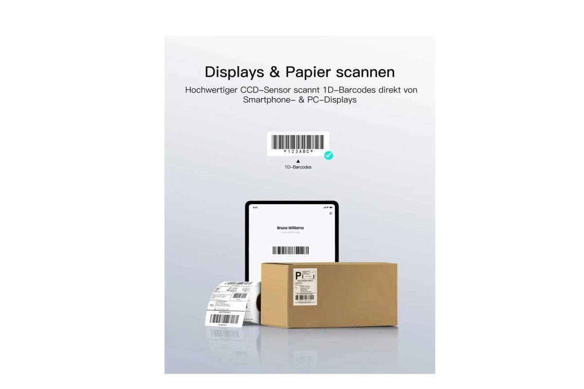inateck barcodescanner BCST-24 zwarte kit draadloos 1D CCD-4