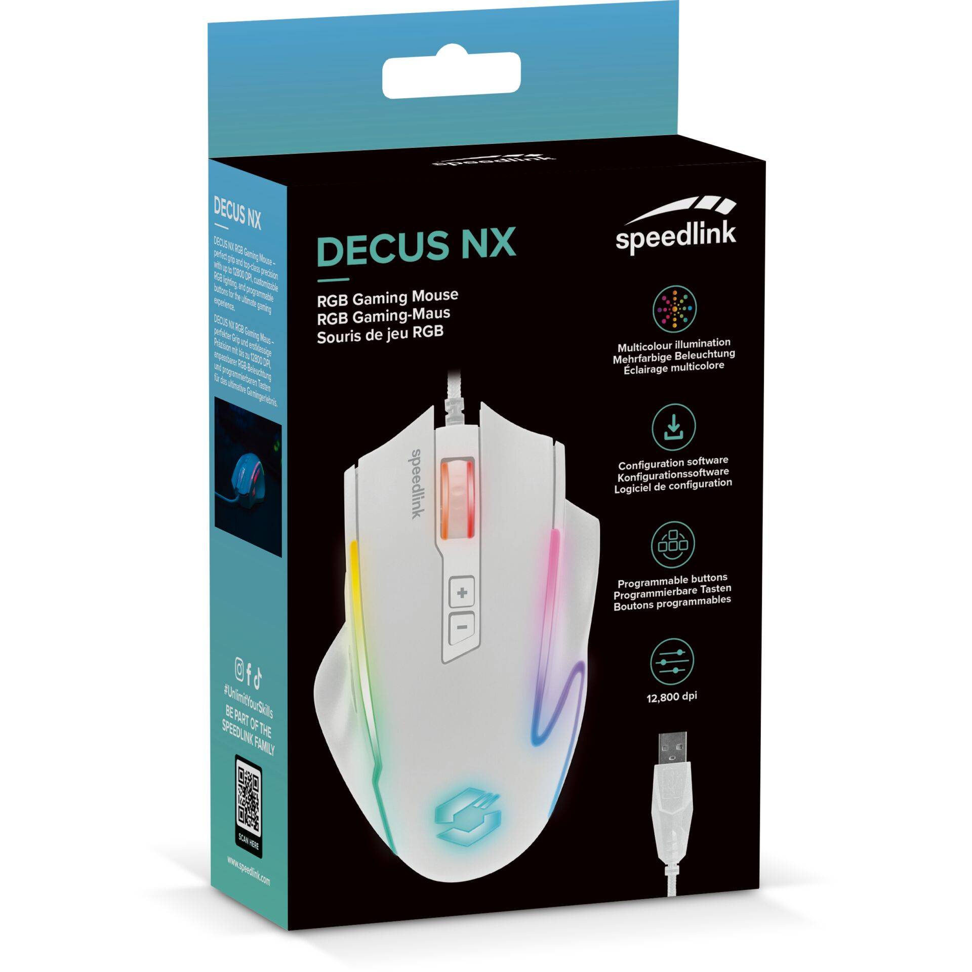 Speedlink DECUS NX RGB gamingmuis, wit-4