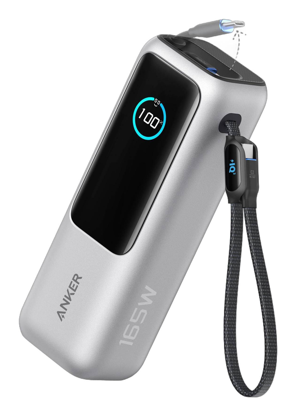 Anker laptop powerbank (25 KB, 165 W, ingebouwde en intrekbare kabels)-0