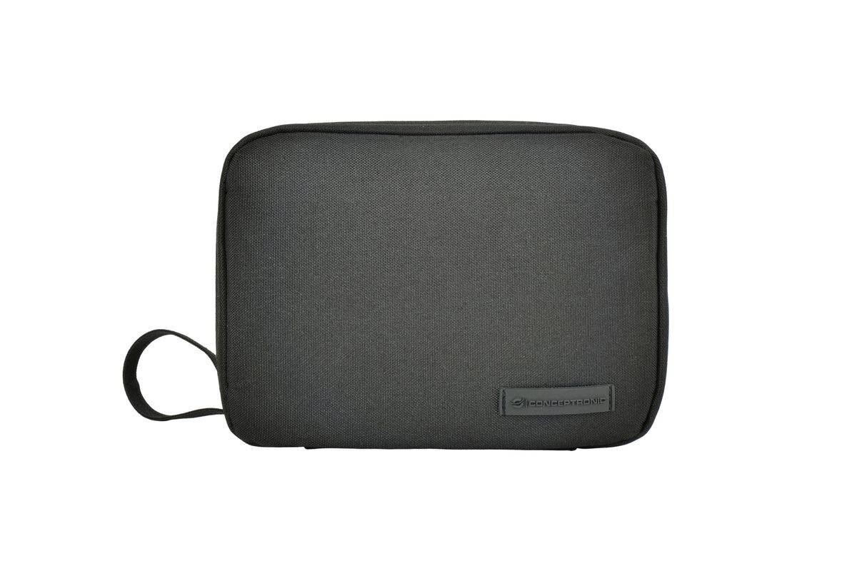 Conceptronic UMBRIX01B Handtas en schoudertas, polyester, gerecycled polyethyleentereftalaat (rPET), zwart, unisex handt-0