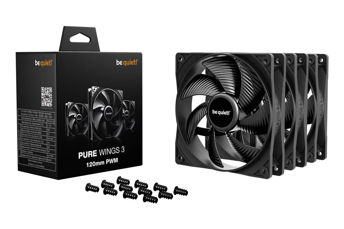 be quiet! Pure Wings 3 120mm | PWM Triple Pack Case Fans 12cm Zwart 3 Stuks-2