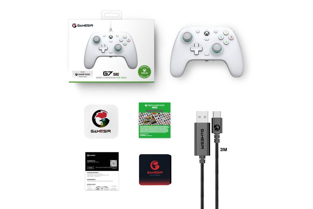 GameSir G7 SE witte USB-gamepad analoog/digitaal voor Xbox One, Xbox Series S, Xbox Series-5