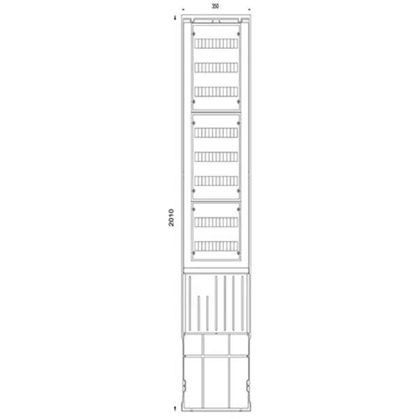 Buitenopstellingskast smal 201cm 96 modulen 1 stuk