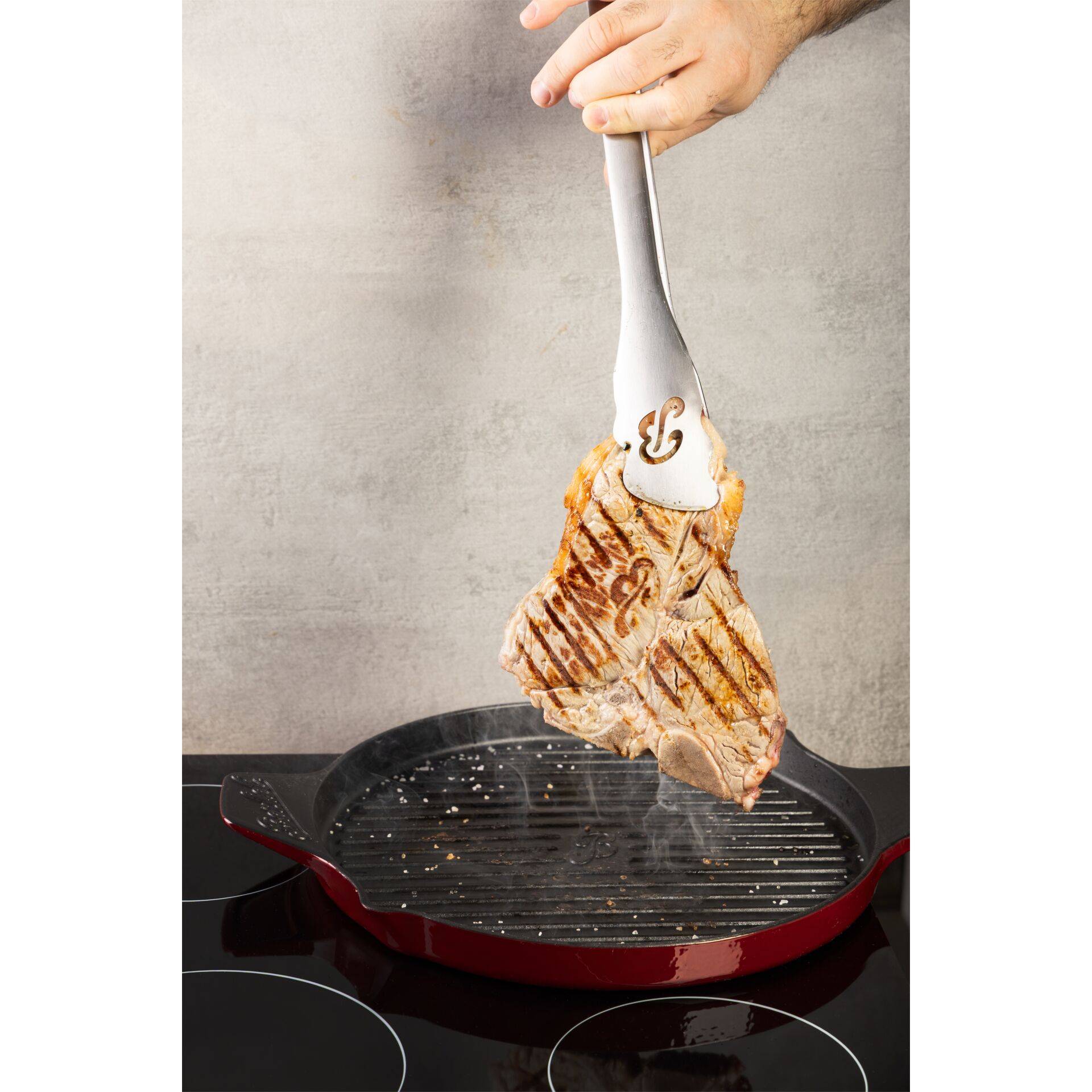 Berkel grillpan gietijzer, rood-4