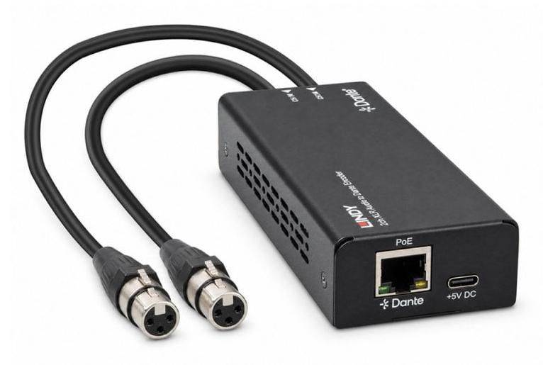 Lindy 2-kanaals XLR-audio-naar-Dante-encoder-0