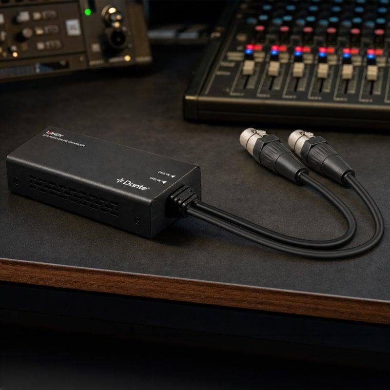 Lindy 2-kanaals XLR-audio-naar-Dante-encoder-1