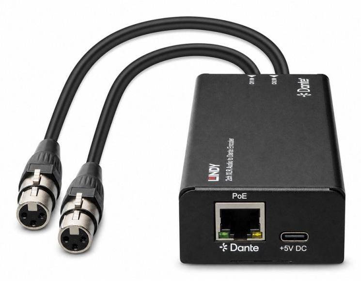 Lindy 2-kanaals XLR-audio-naar-Dante-encoder-4