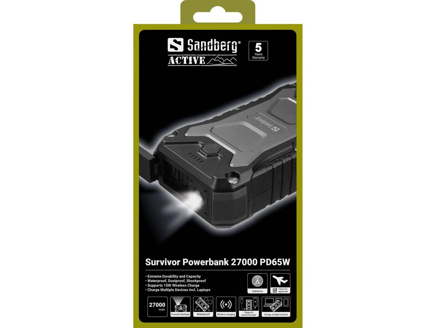Sandberg Survivor Powerbank 27000 PD65W is de ultieme reservebatterij voor het opladen van mobiele telefoons-3