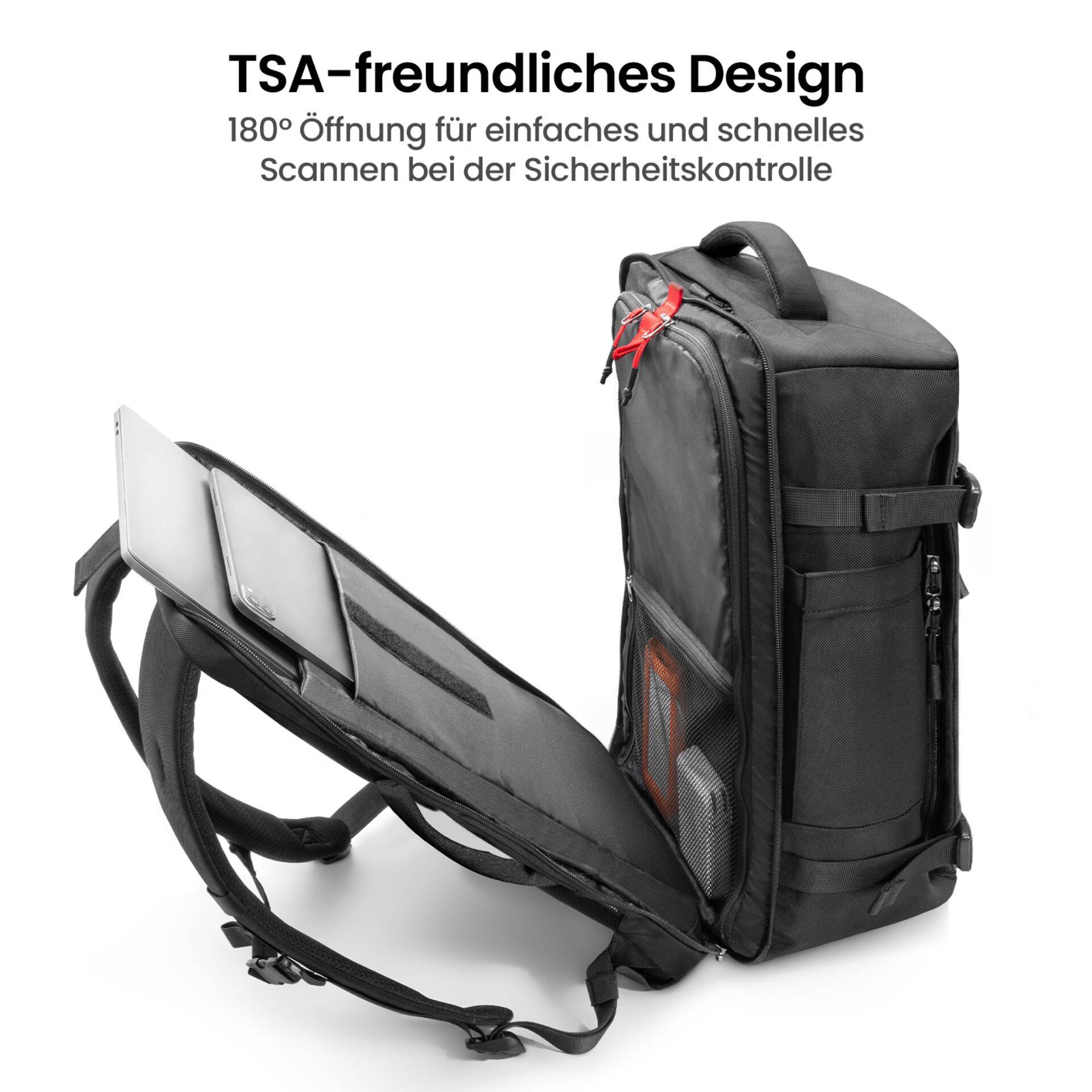 tomtoc Navigator-T66 40L reisrugzak voor laptop, zwart-4