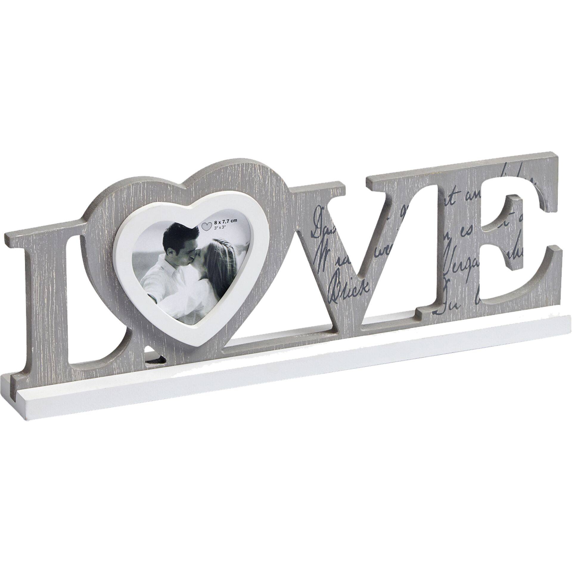Walther Love Schriftzug 8x7,7 hout portret grijs YF199D-0