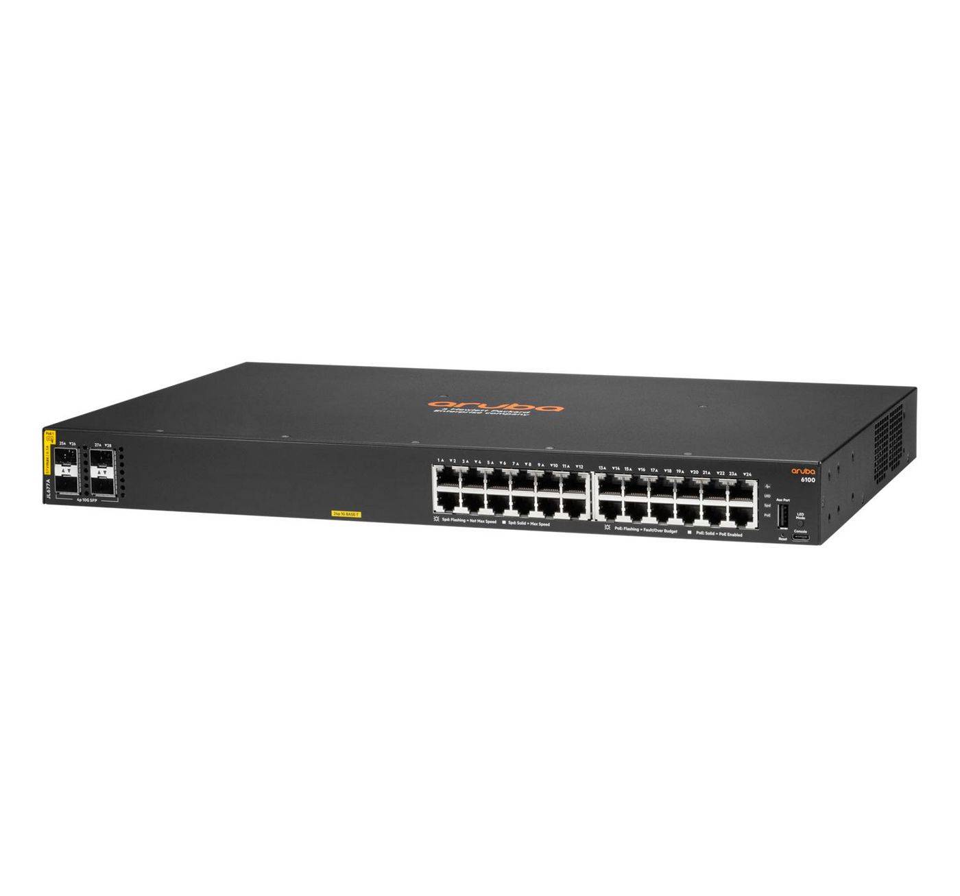 Hewlett Packard Enterprise Aruba 6100 24G Class4 PoE 4SFP+ 370W Switch-2