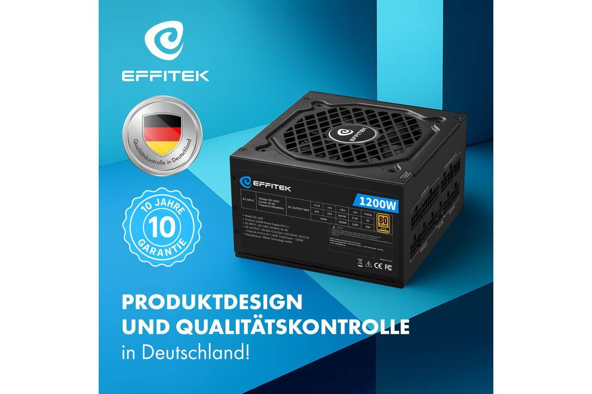 EFFITEK Voeding 1200W Gold ATX 3.1, PCI 5.1 Modulaire Kabel-2