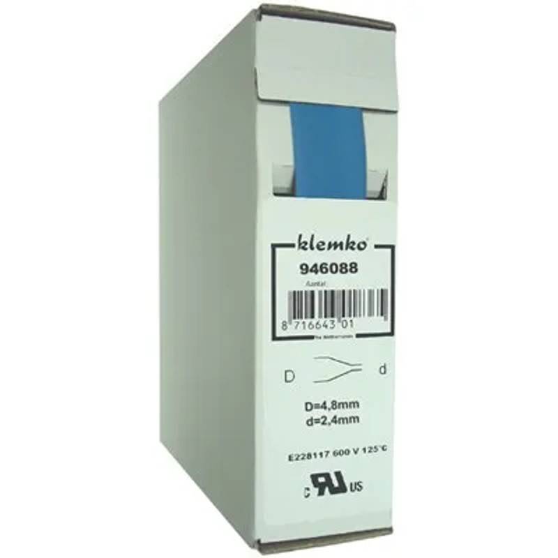 Krimpkous 4.8-2.4mm blauw 12m 1 stuk-0