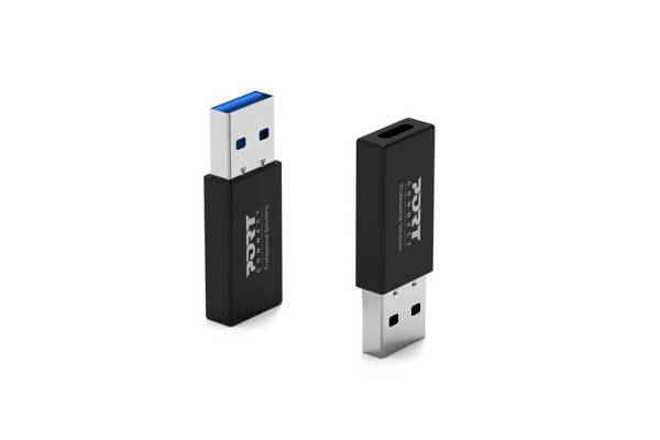 USB-C naar USB-A poortadapter, 2 stuks, converter, zwart