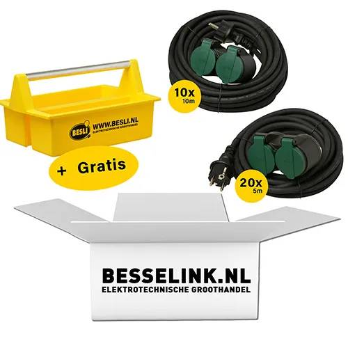 COMBIDEAL - 30x Neopreen verlengsnoer 2V +gereedschapbak 1 stuk-0