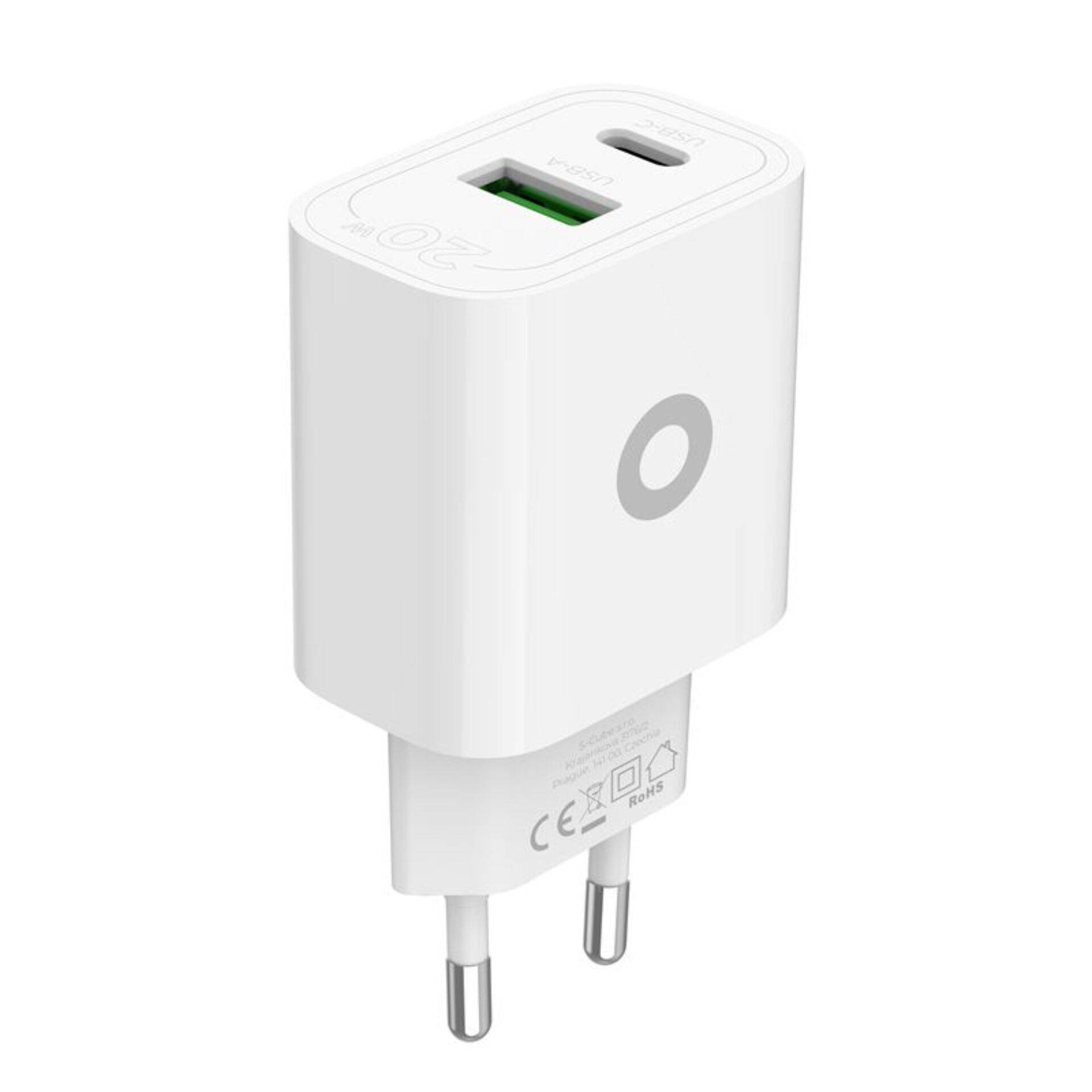 Mobile Origin PD20W wandlader MO12 wit 1x USB-A + 1x USB-C-3