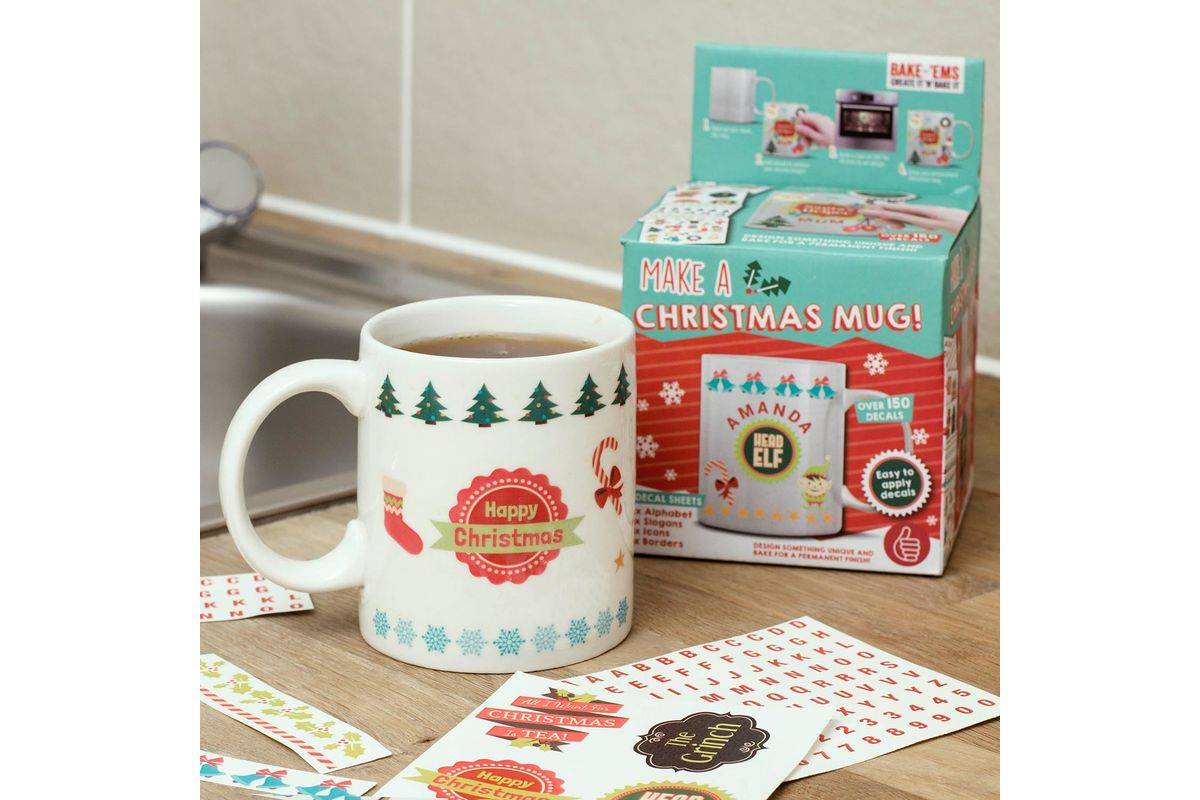 Duim omhoog! "Maak een kerstmok" Stick 350ml wit-0