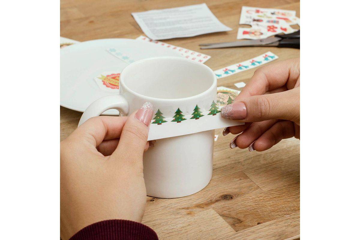 Duim omhoog! "Maak een kerstmok" Stick 350ml wit-3
