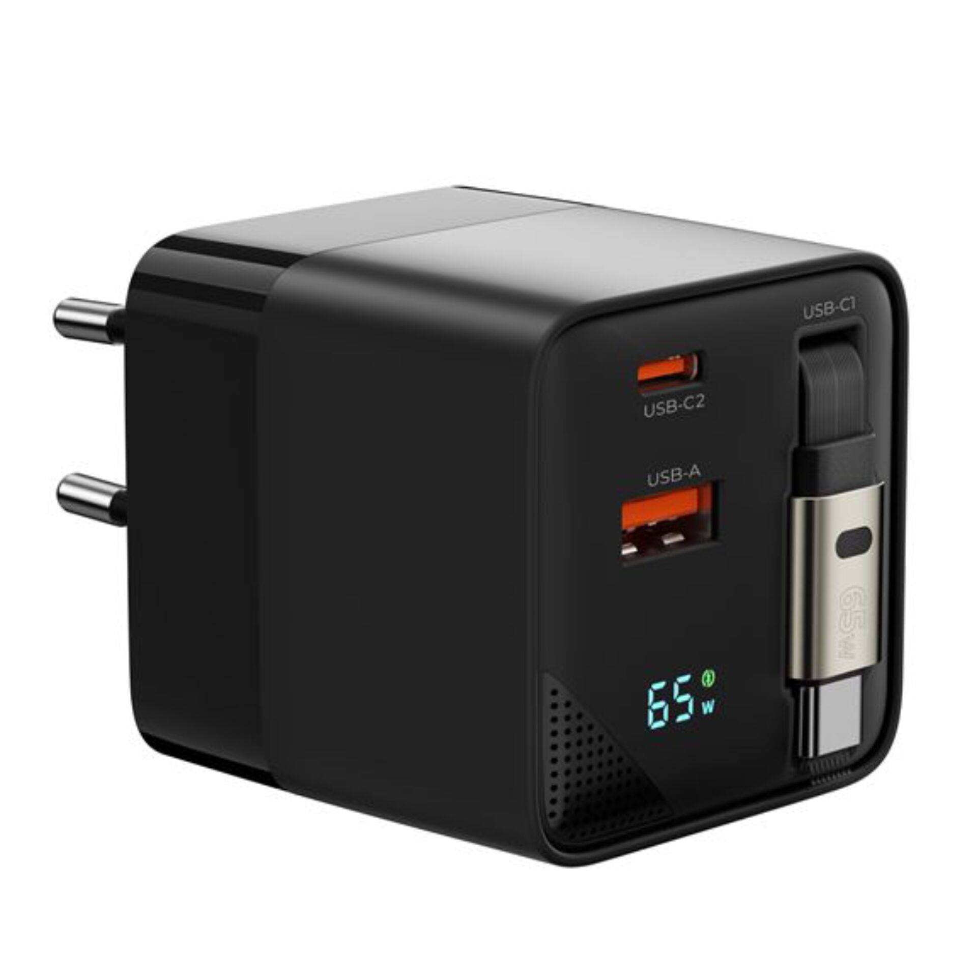 Mobile Origin 65W GaN-oplader met USB-C-kabel (verlengkabel) en USB-A-kabel (75 cm).-1