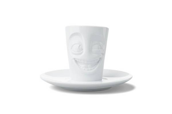 FIFTYEIGHT Espressomok met handvat 80 ml - Grappig wit