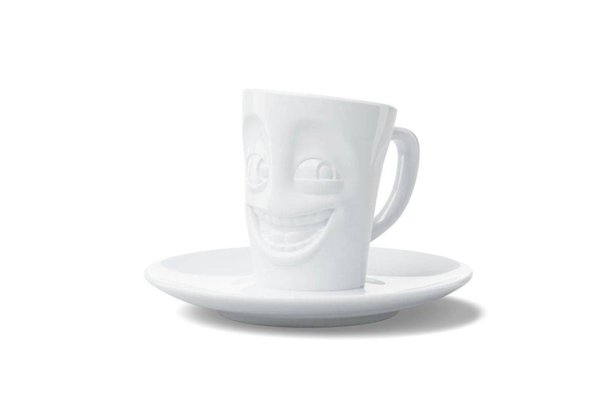 FIFTYEIGHT Espressomok met handvat 80 ml - Grappig wit-2