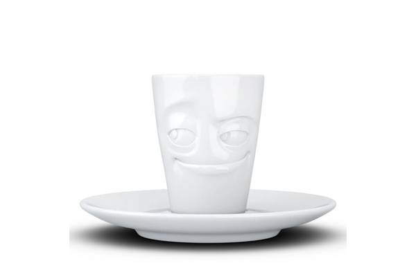 FIFTYEIGHT Espressomok met handvat 80 ml - Ondeugend wit