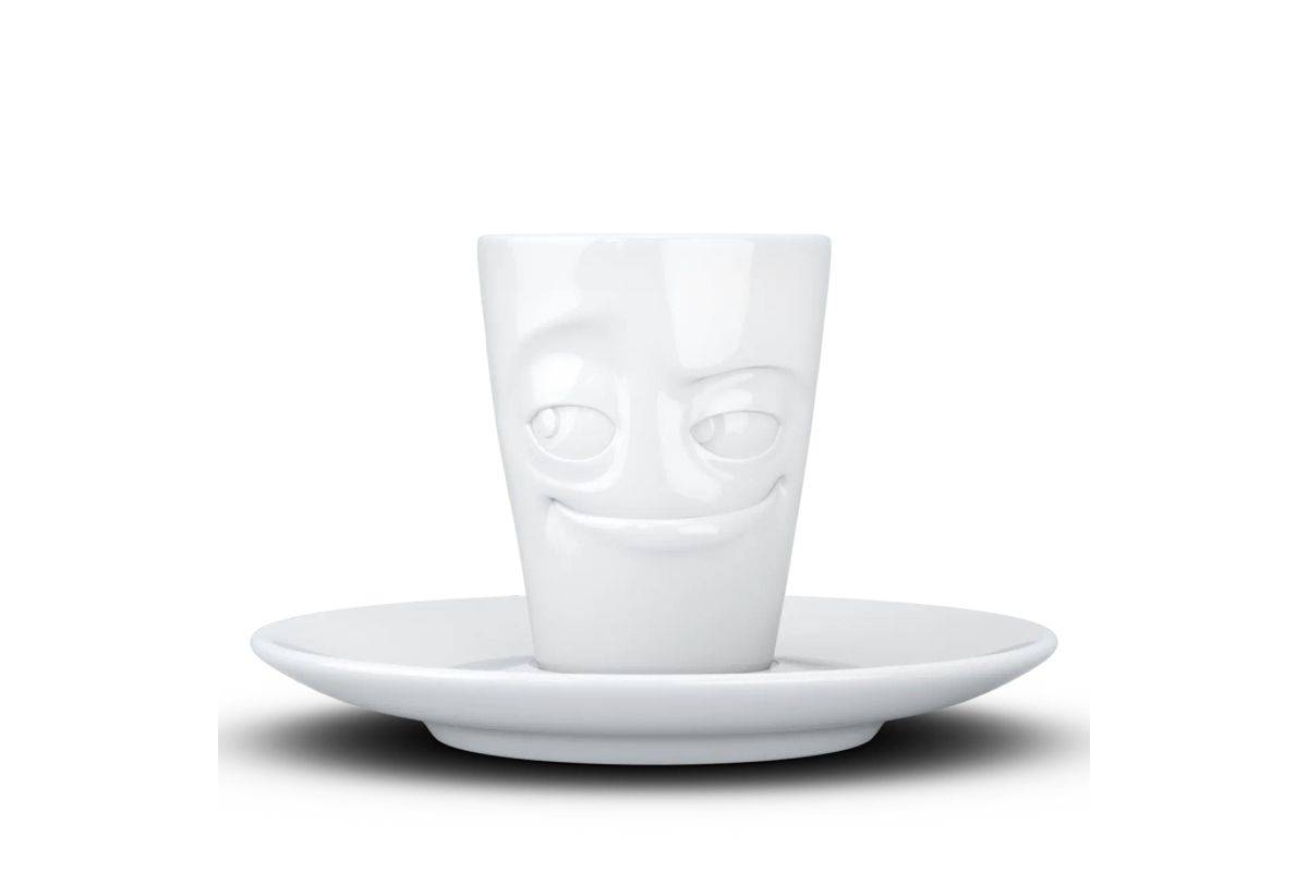 FIFTYEIGHT Espressomok met handvat 80 ml - Ondeugend wit-0