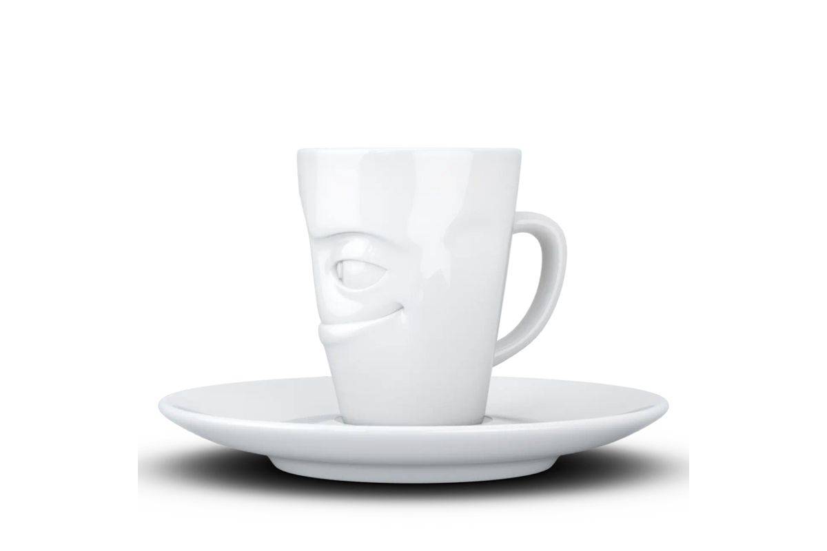 FIFTYEIGHT Espressomok met handvat 80 ml - Ondeugend wit-2