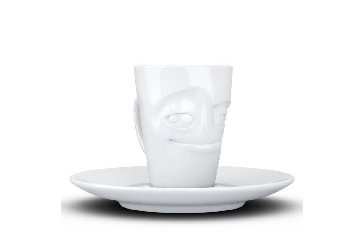 FIFTYEIGHT Espressomok met handvat 80 ml - Ondeugend wit-3