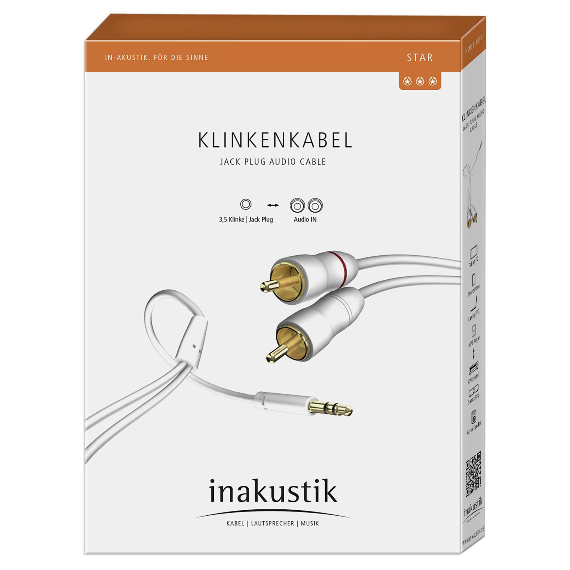 in-akustik Star Audio kabel 3,5 mm Cinch - Cinch 1,5 m-1