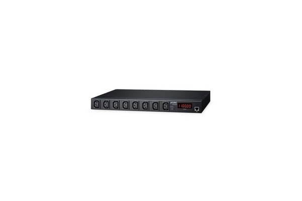 PLANET IP-gebaseerde 8-poorts geschakelde stroommanager voor stroomdistributie, 1U, zwart