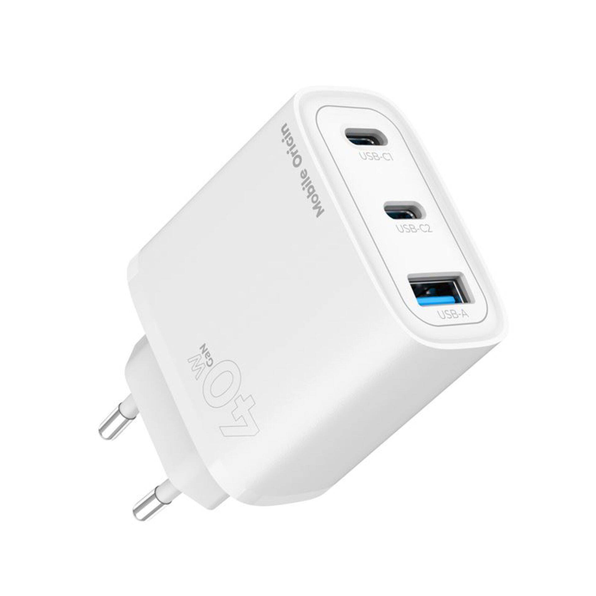 Mobile Origin 40W GaN-oplader MO13 wit 1x USB-A + 2x USB-C-1