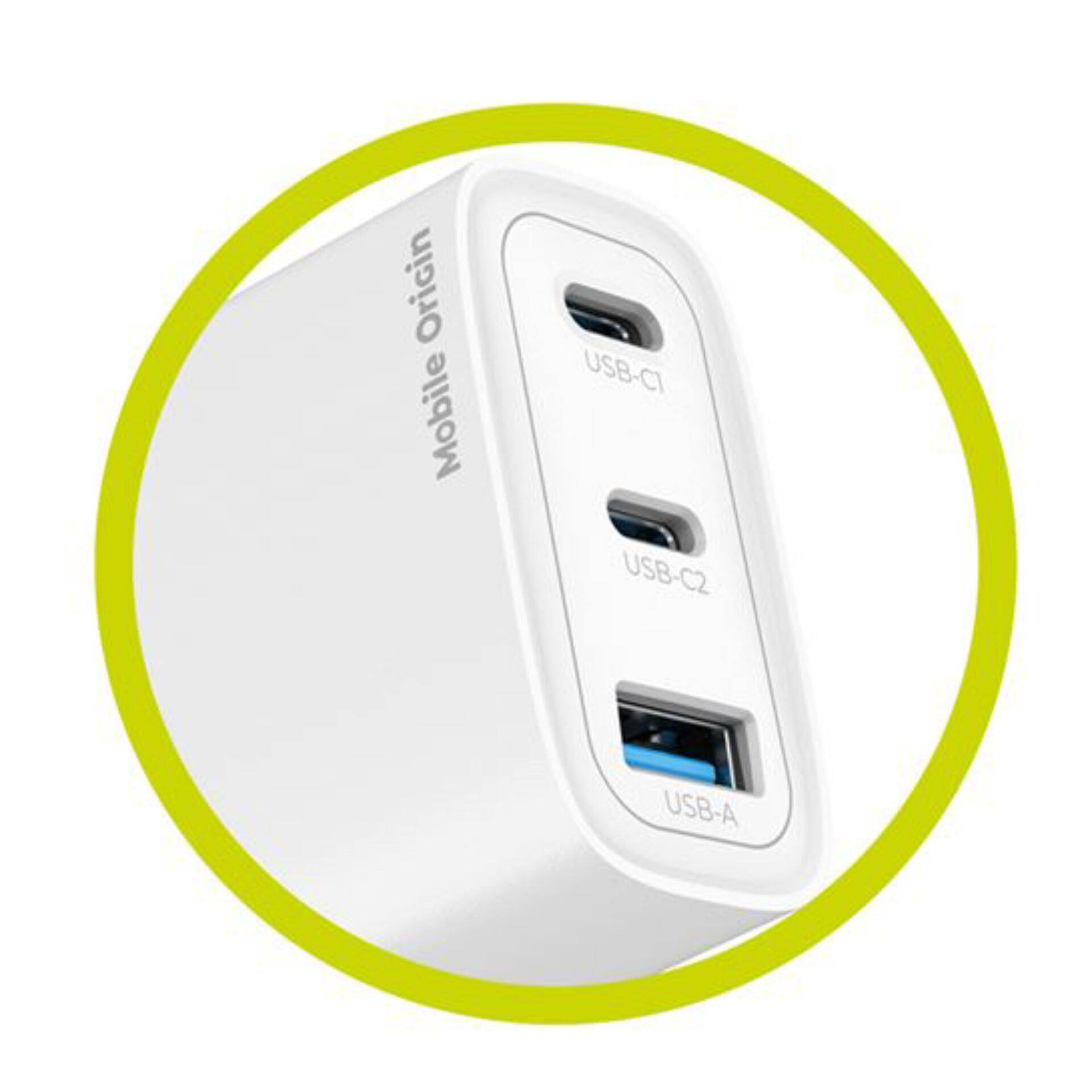 Mobile Origin 40W GaN-oplader MO13 wit 1x USB-A + 2x USB-C-4