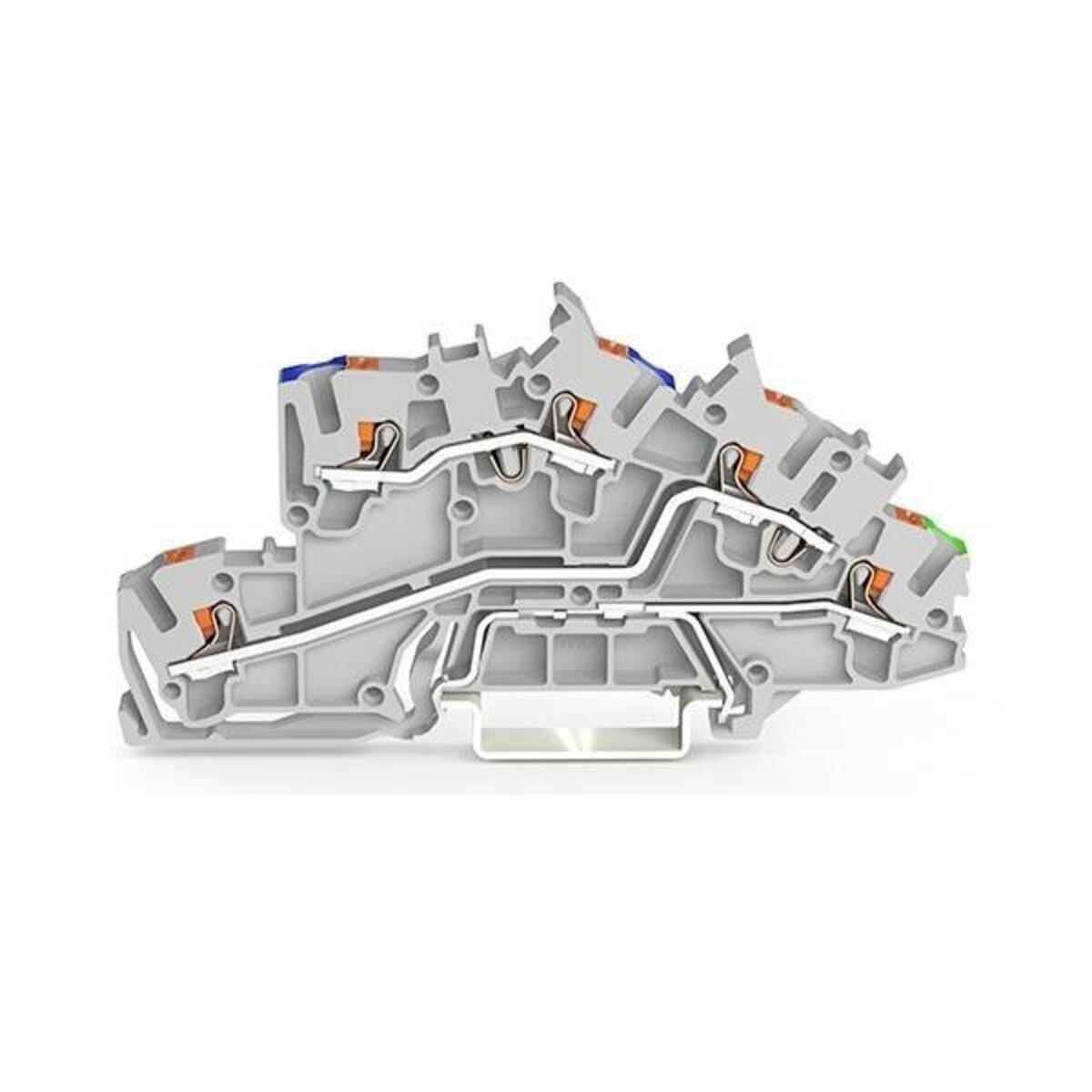 WAGO 2204-1401-4-congerend doorgangsklem met druecker 4 mm ² grijs-0