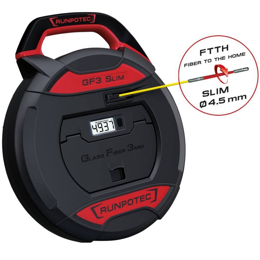RUNPO GF3 SLIM Glasvezeltrekveer Ø 3mm met lengtemeter 30m-0