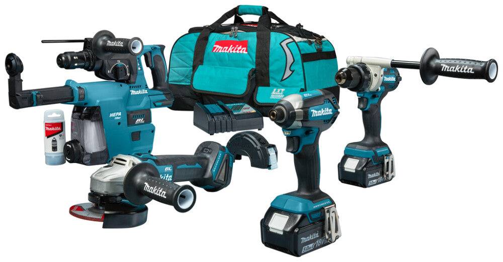Makita DLX4194TX1 LXT 18V 4-Delige Combiset voor Allround tot Zwaar Boor-, Schroef- en Slijpwerk (Makita gereedschapset)-0