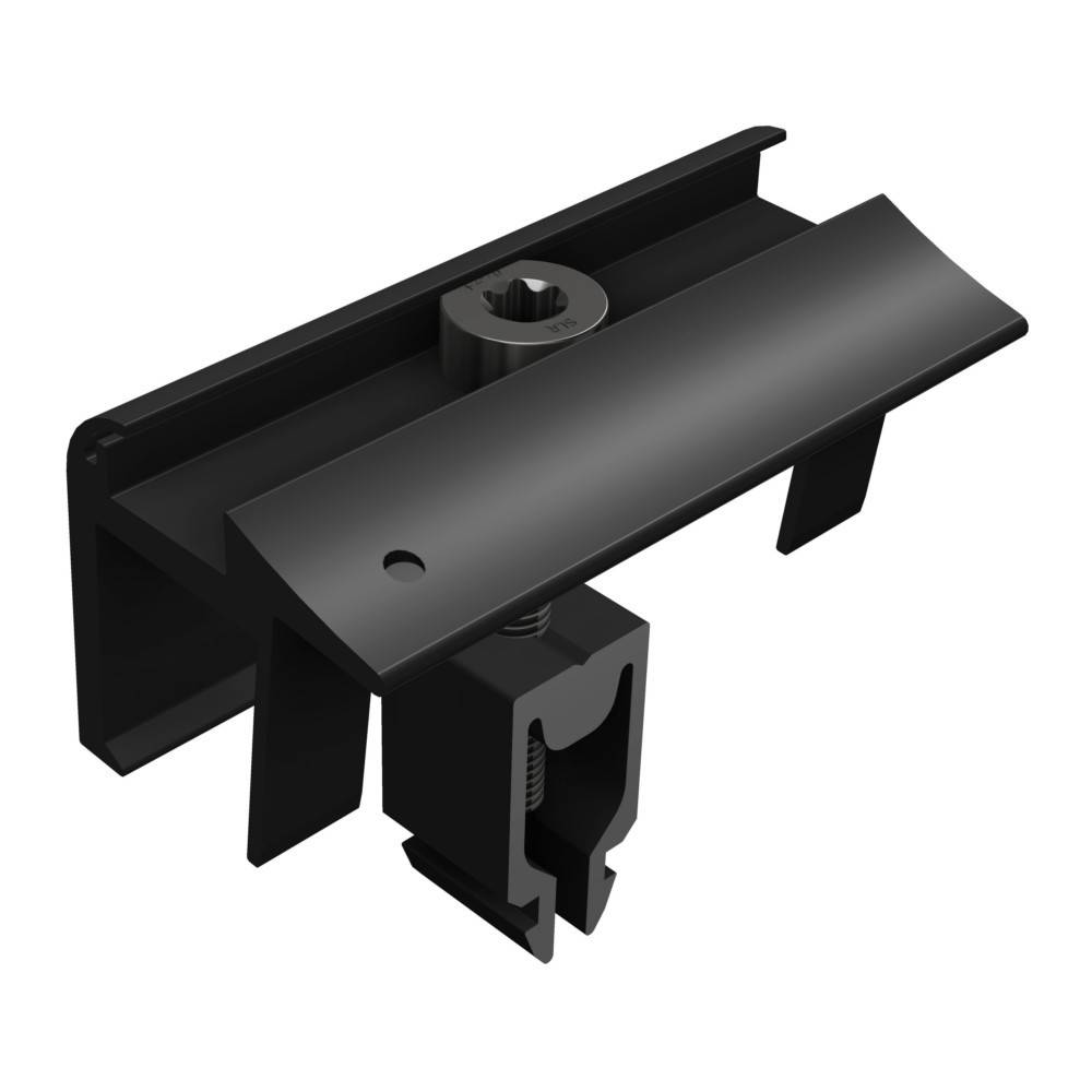 SL Rack Endklemme mit Erdung, schw 96162-01-0