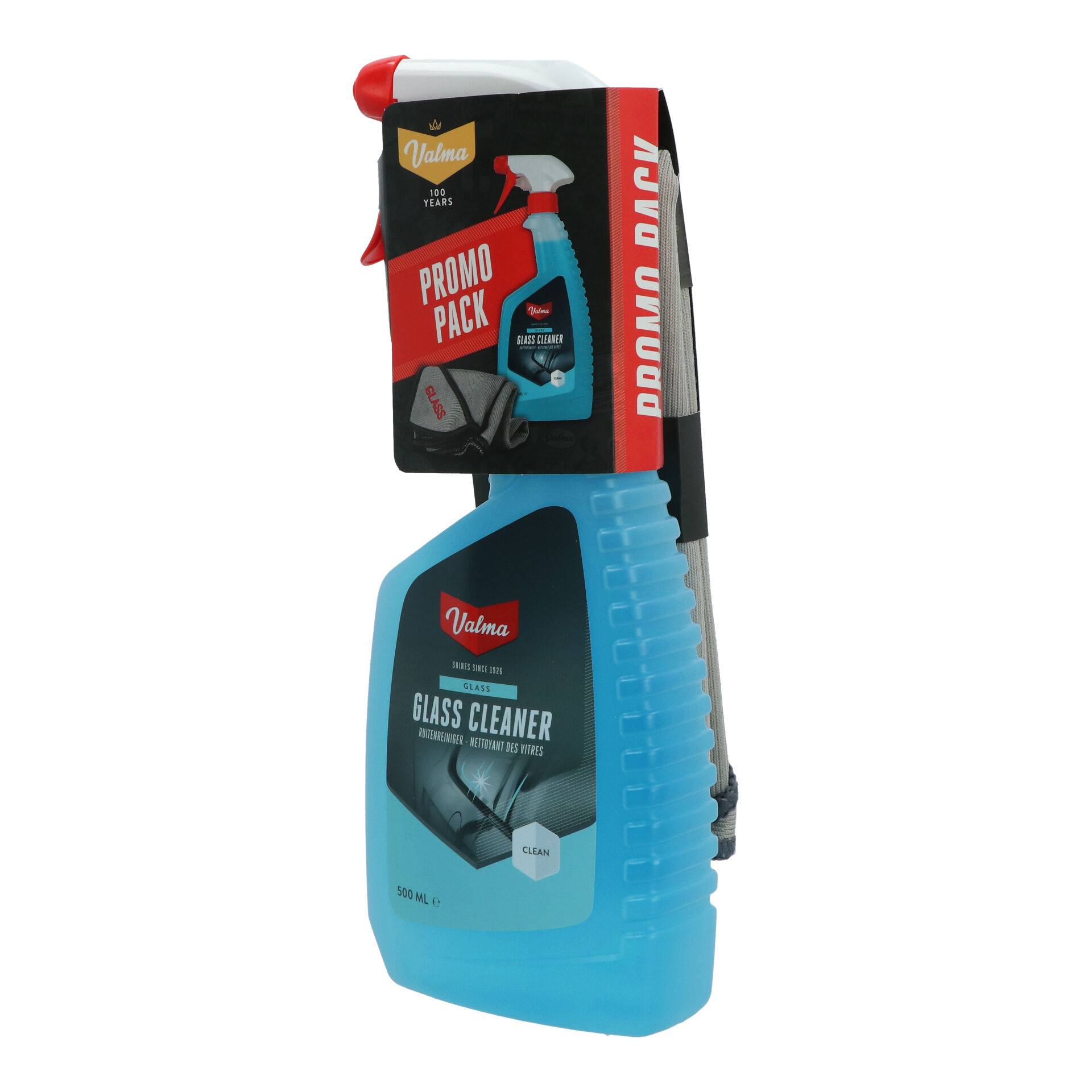 Valma Promopack A28G Ruitenreiniger 500ml + Microvezel Glasdoek-1