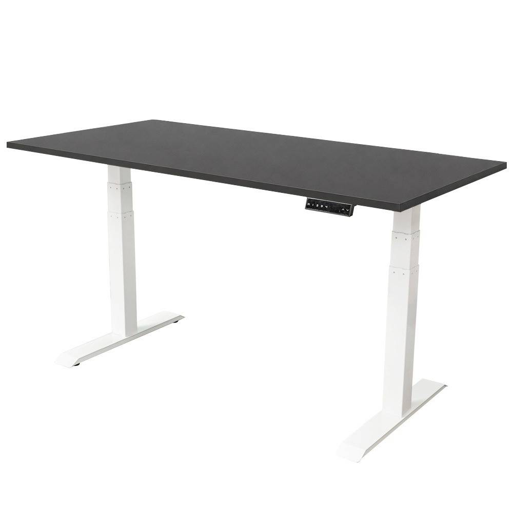 Verstelbaar bureau Dual Motor - 160x80 cm - Wit / Antraciet-0