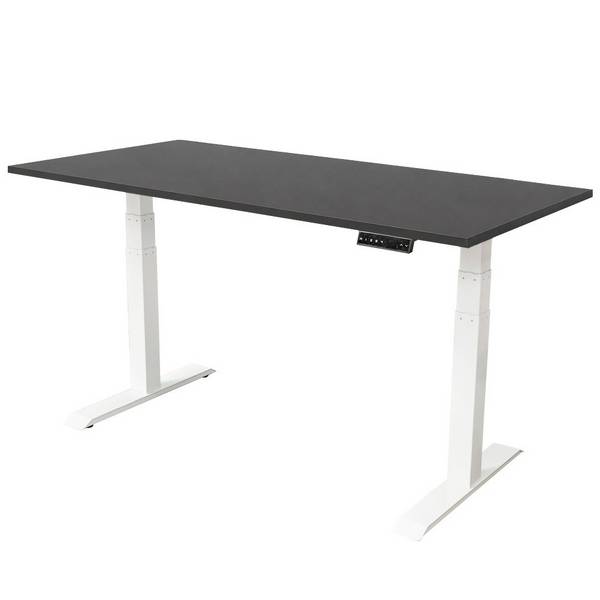 Verstelbaar bureau Dual Motor - 160x80 cm - Wit / Antraciet