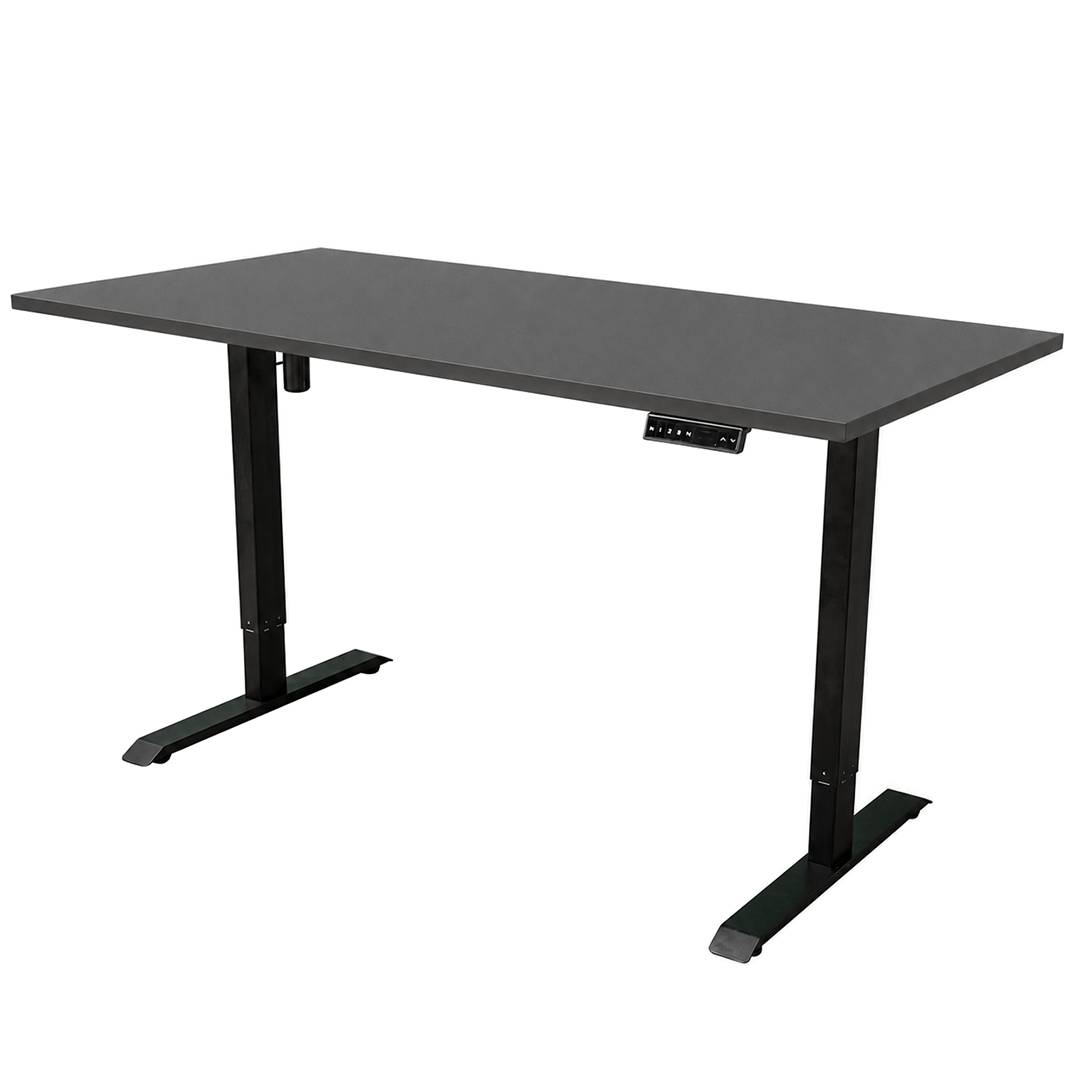Elektrisch verstelbaar bureau - 160x80 cm - Zwart / Antraciet-0