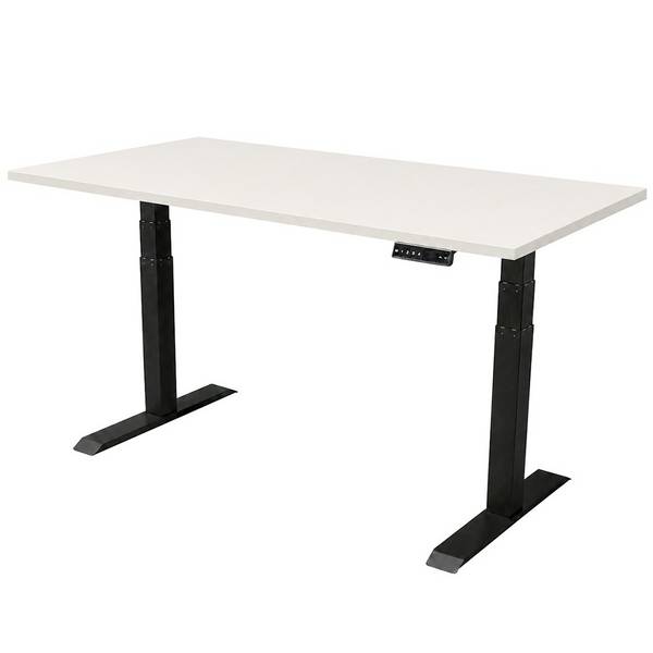 Elektrisch Verstelbaar bureau Dual Motor - 180x80 cm - Zwart / Wit
