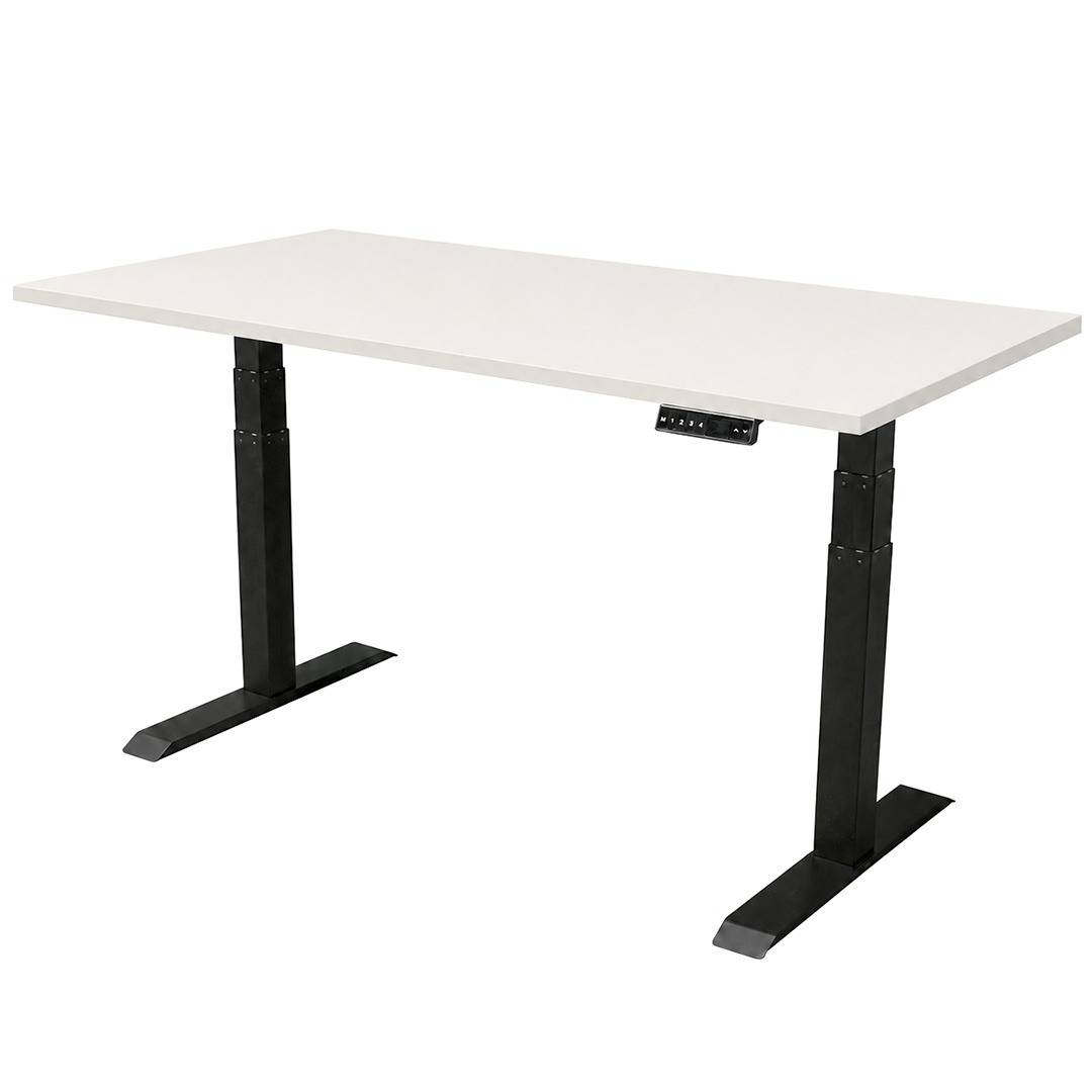 Elektrisch Verstelbaar bureau Dual Motor - 180x80 cm - Zwart / Wit-0