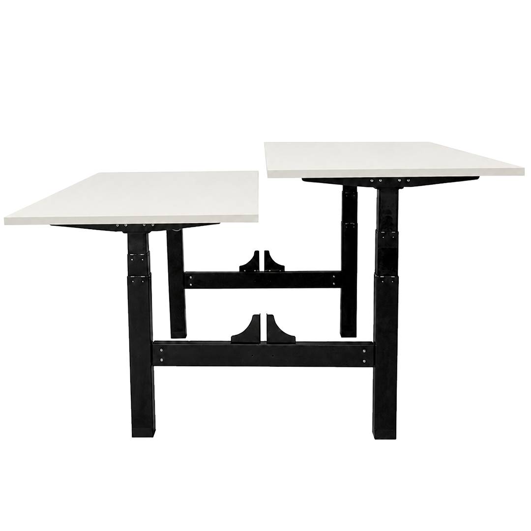 Elektrisch verstelbaar duo bureau - 180x80 cm - Two dual motor - Zwart / Wit-4