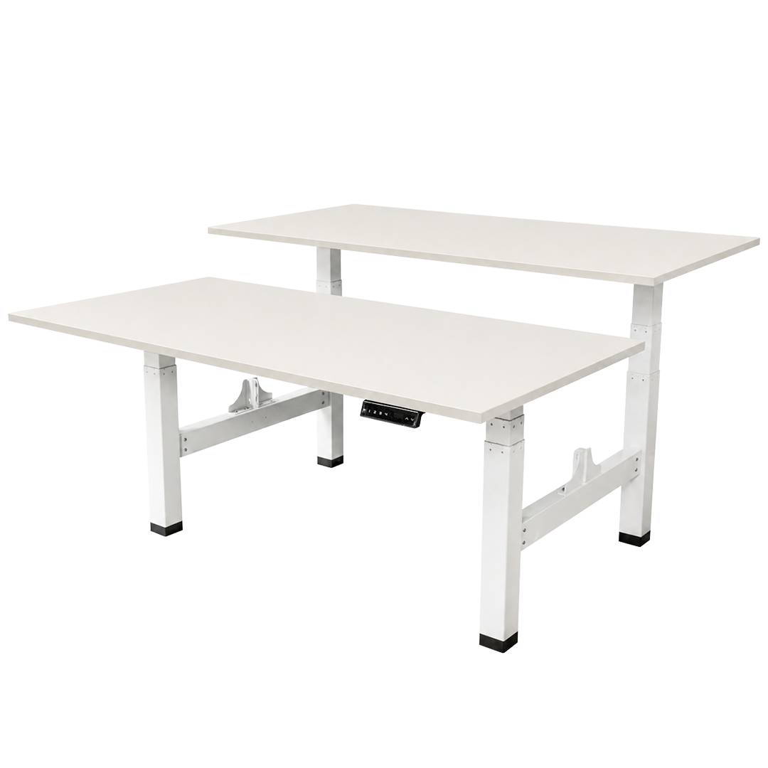 Elektrisch verstelbaar duo bureau - 140x80 cm - Two dual motor - Wit-0
