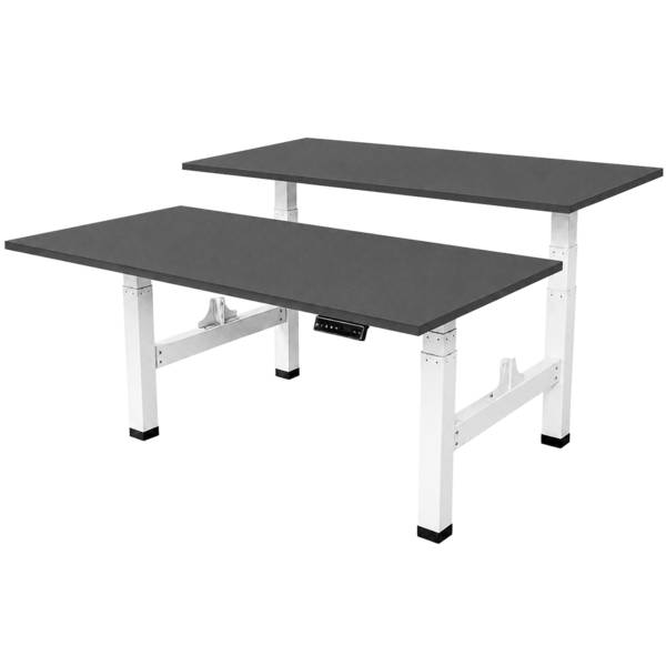 Elektrisch verstelbaar duo bureau - 180x80 cm - Two dual motor - Wit / Antraciet
