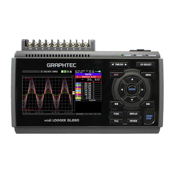 Graphtec GL260-EU Datalogger, 10 kanalen, spanning/temperatuur/vocht