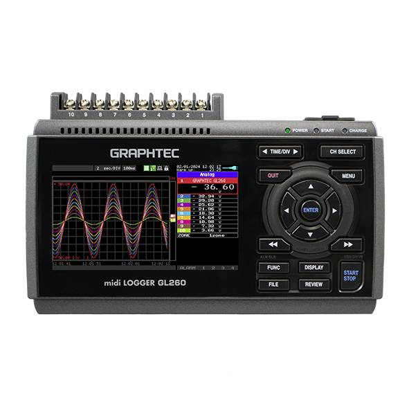 Graphtec GL260-EU Datalogger, 10 kanalen, spanning/temperatuur/vocht-0